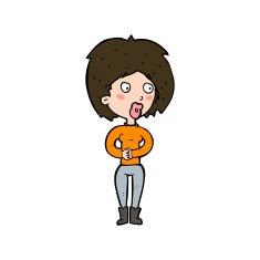 cartoon surprised woman N262