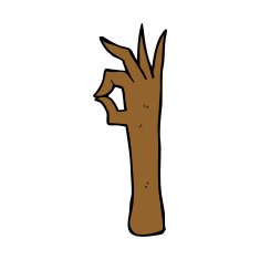 cartoon okay hand gesture N22