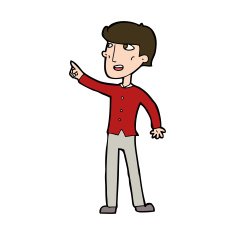 Cartoon Man Pointing N232