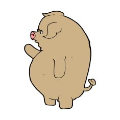 cartoon fat pig N7