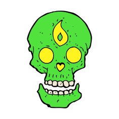 cartoon mystic skull N15