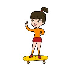 cartoon skater girl N11