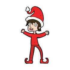 cartoon excited christmas elf N11