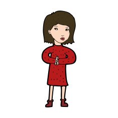 cartoon calm woman N11