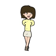 cartoon happy woman N288
