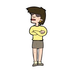 cartoon annoyed woman N208