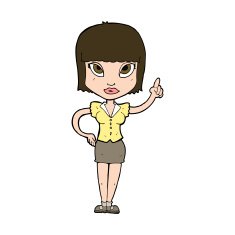 cartoon pretty girl with idea N32