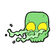 cartoon gross skull N17