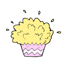 cartoon exploding cupcake N11