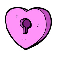 cartoon heart with keyhole N28