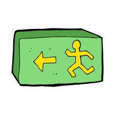 cartoon exit sign N21