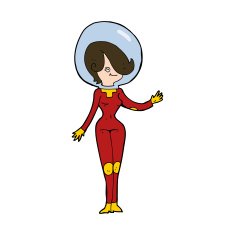cartoon space woman N31