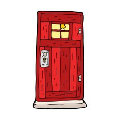 cartoon old wood door N11