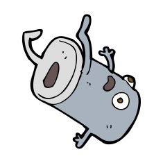 cartoon old drinks can N10