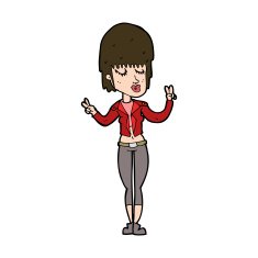 cartoon cool girl N33