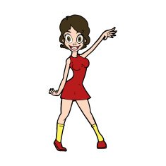 cartoon party girl N11