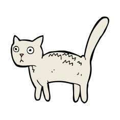 cartoon frightened cat N28