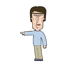 cartoon pointing man N115
