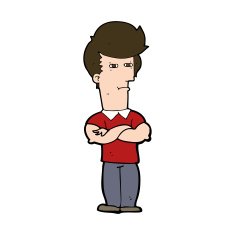 cartoon man with folded arms N34