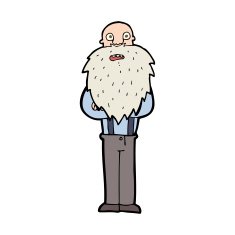cartoon bearded old man N43