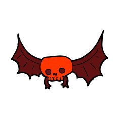 cartoon spooky skull bat N12