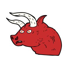 cartoon angry bull head N8