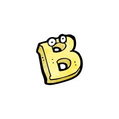 cartoon letter b with eyes N3