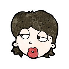 cartoon woman looking bored N2