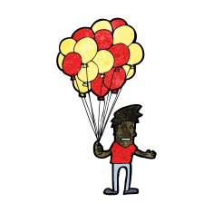 cartoon man selling balloons N4