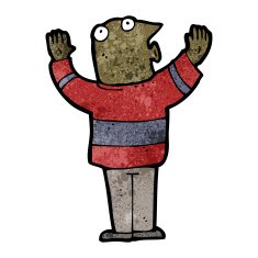 cartoon man surrendering N14