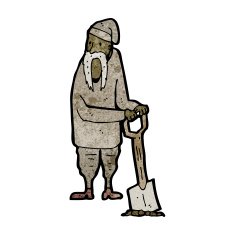 cartoon peasant digging N2
