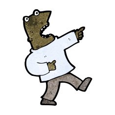 cartoon shocked man pointing N14
