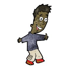 cartoon excited boy N169