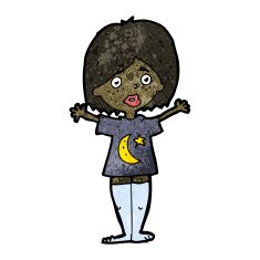 cartoon woman in night clothes N4