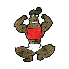 cartoon muscle man N3