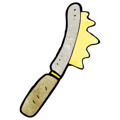 cartoon knife spreading butter N2