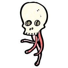 cartoon gross skull N18