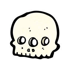 cartoon three eyed alien skull N2