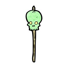 cartoon skull on spike N3