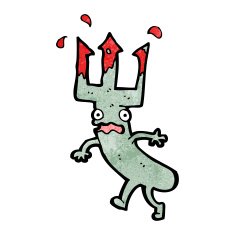 cartoon devil fork monster N3