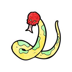 cartoon spooky snake in skull N4