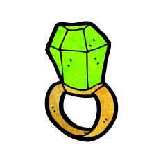 cartoon giant emerald ring N2