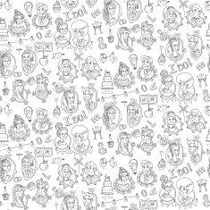 seamless pattern with wedding sketch