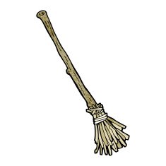 cartoon witch's broom N2