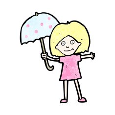 cartoon woman with umbrella N13