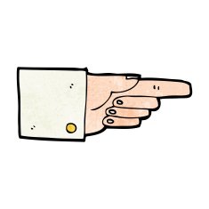 cartoon pointing hand N55