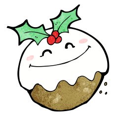 cartoon christmas pudding N27
