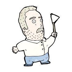cartoon man waving white flag N22