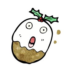 cartoon christmas pudding N28