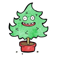 cartoon happy christmas tree N2
